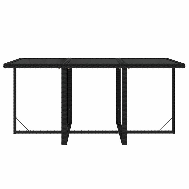 Set mobilier de grădină cu perne, 7 piese, negru, poliratan