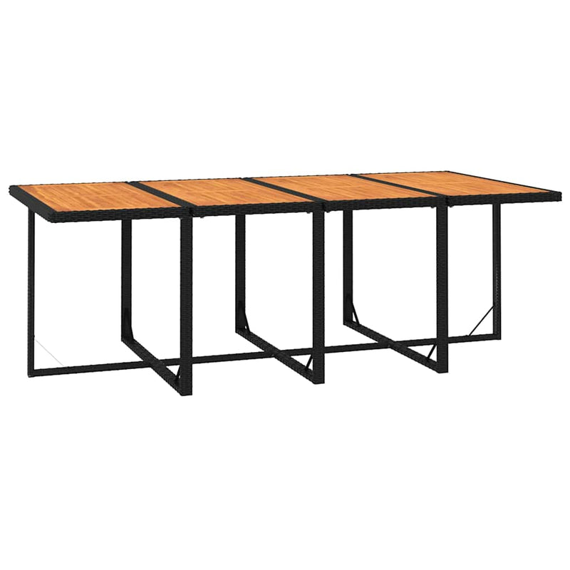 Set mobilier de grădină cu perne, 9 piese, negru, poliratan