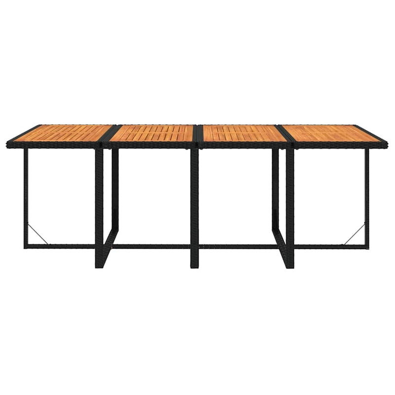 Set mobilier de grădină cu perne, 9 piese, negru, poliratan