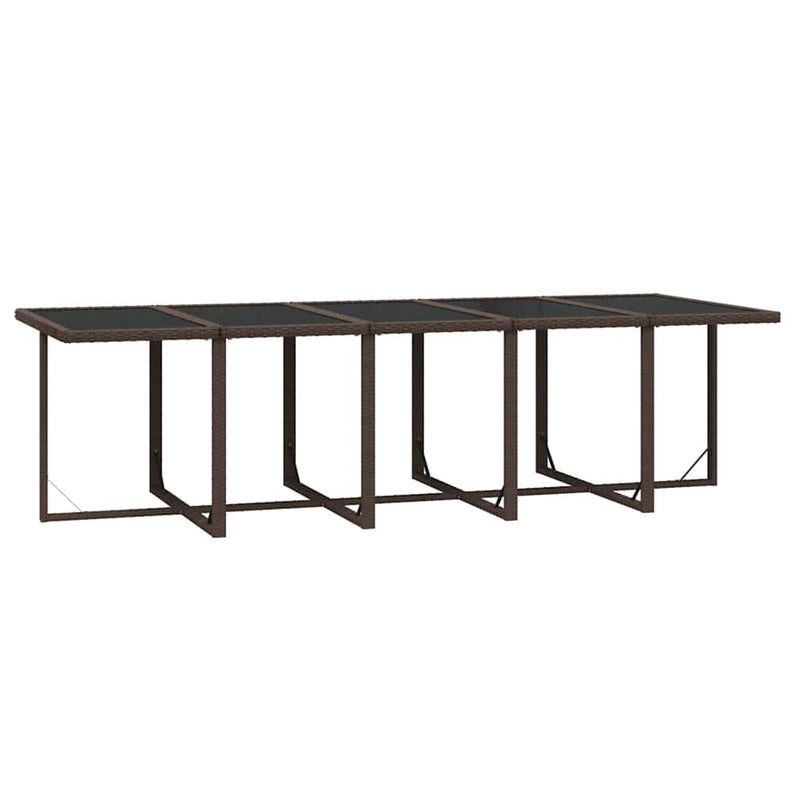 Set mobilier de grădină cu perne, 15 piese, maro, poliratan