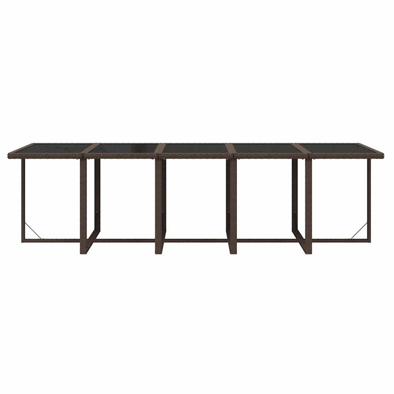 Set mobilier de grădină cu perne, 15 piese, maro, poliratan