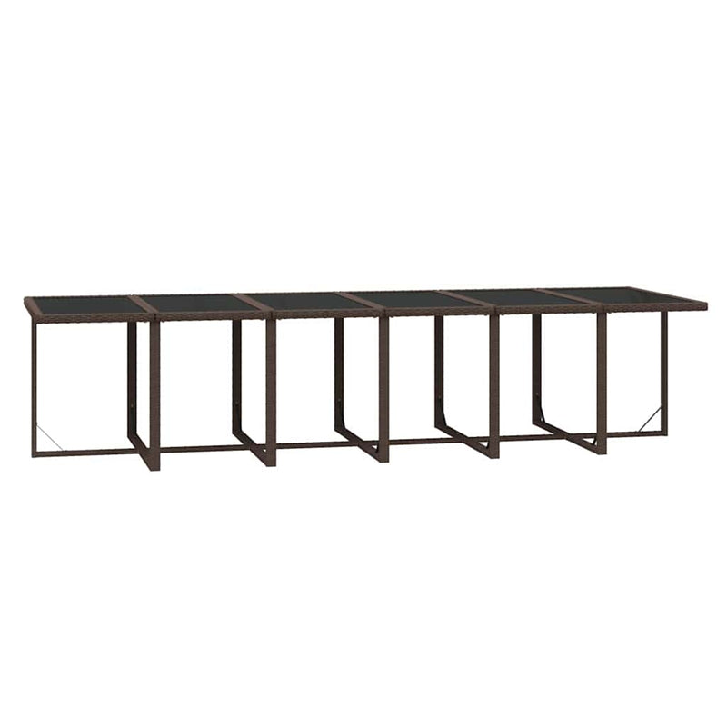 Set mobilier de grădină cu perne, 17 piese, negru, poliratan