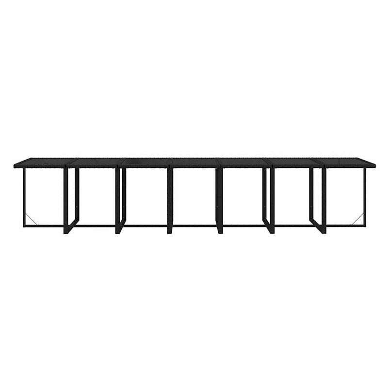 Set mobilier de grădină cu perne, 19 piese, negru, poliratan