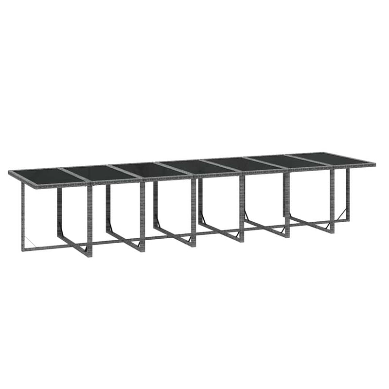Set mobilier grădină cu perne, 19 piese, gri, poliratan
