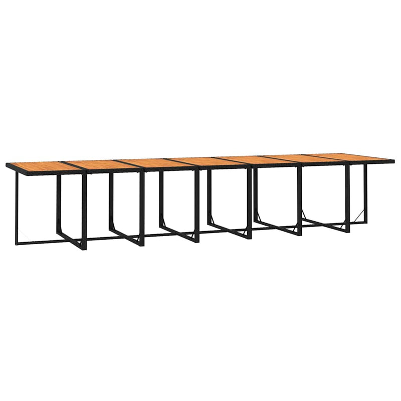Set mobilier de grădină cu perne, 15 piese, negru, poliratan