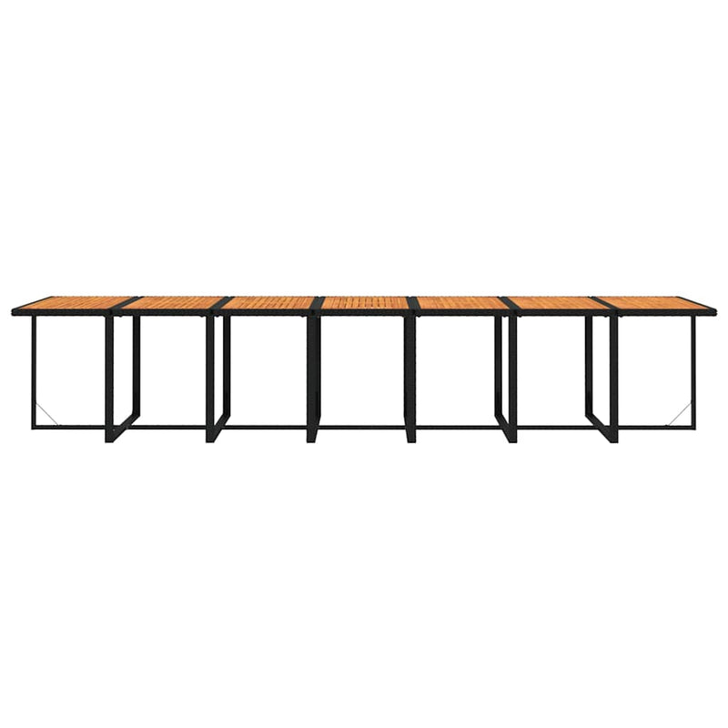 Set mobilier de grădină cu perne, 15 piese, negru, poliratan