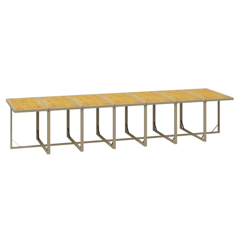Set mobilier de grădină cu perne, 15 piese, bej, poliratan