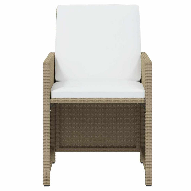 Set mobilier de grădină cu perne, 19 piese, bej, poliratan
