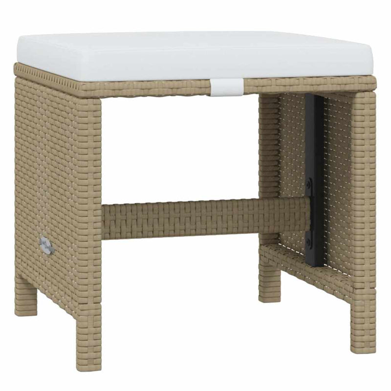 Set mobilier de grădină cu perne, 19 piese, bej, poliratan