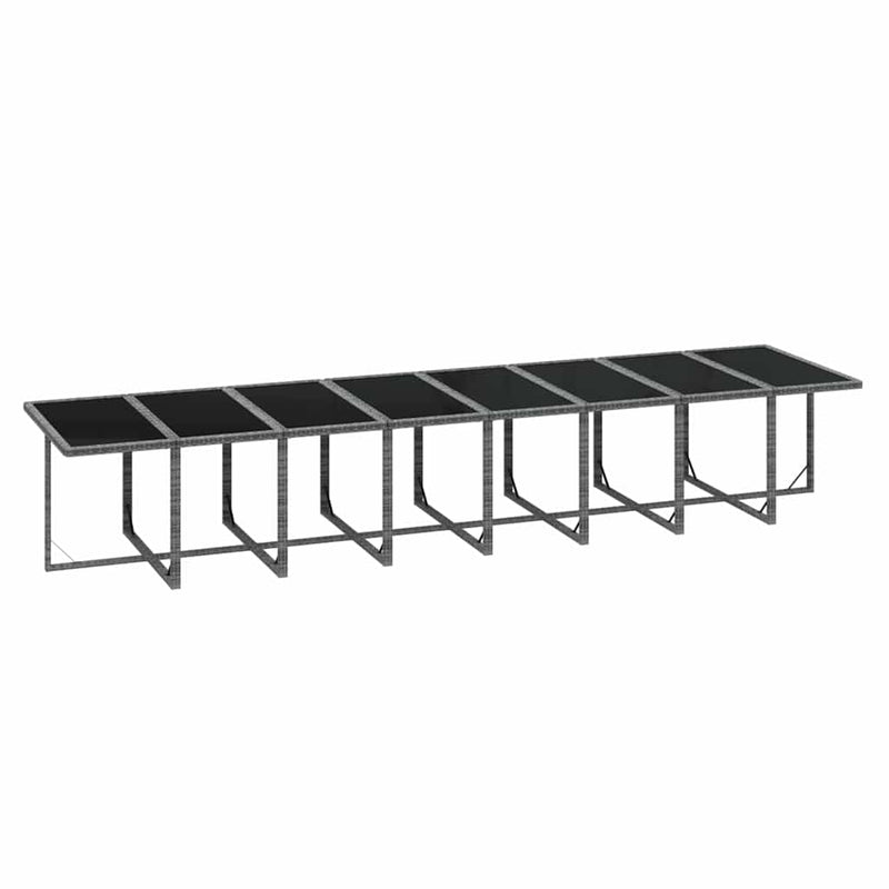 Set mobilier de grădină cu perne, 17 piese, gri, poliratan