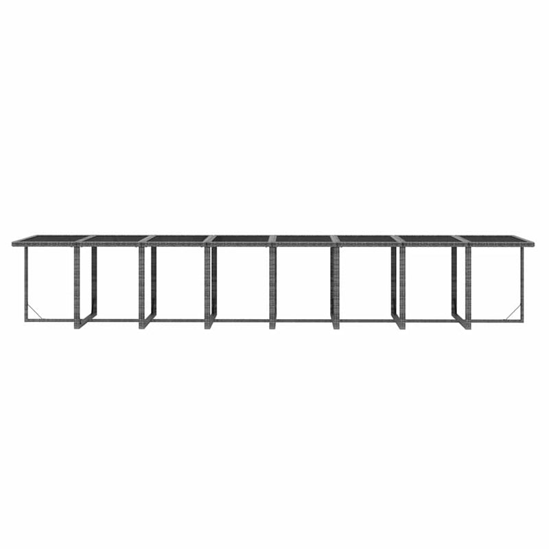 Set mobilier de grădină cu perne, 17 piese, gri, poliratan