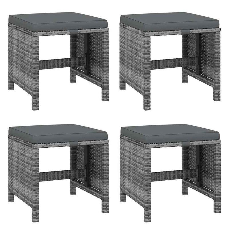 Set mobilier de grădină cu perne, 21 piese, gri, poliratan