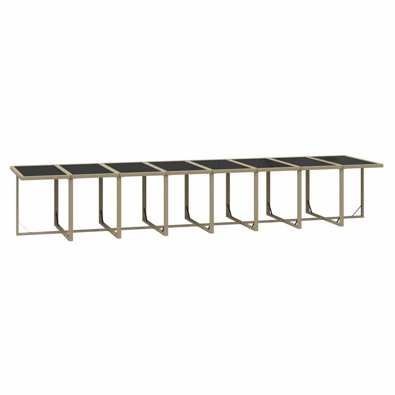 Set mobilier de grădină cu perne, 17 piese, bej, poliratan