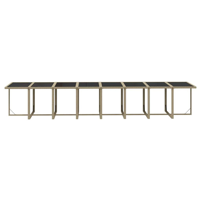 Set mobilier de grădină cu perne, 17 piese, bej, poliratan