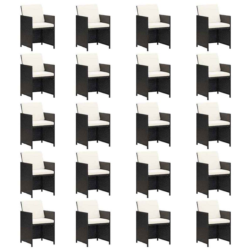 Set mobilier de grădină cu perne, 21 piese, negru, poliratan