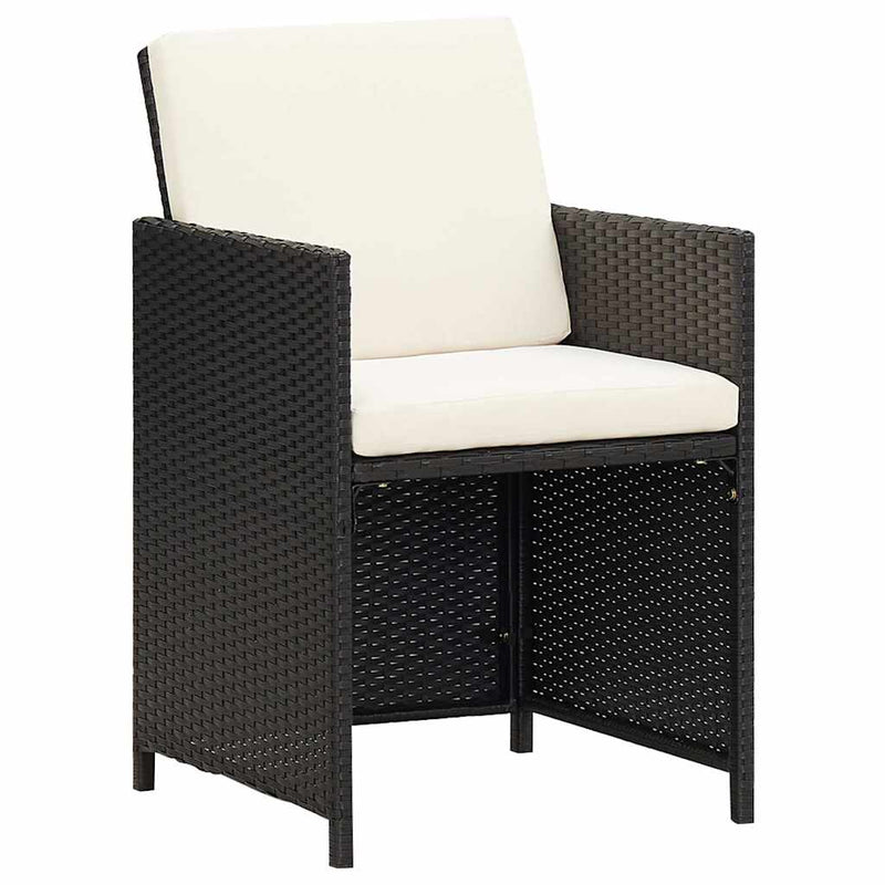 Set mobilier de grădină cu perne, 21 piese, negru, poliratan