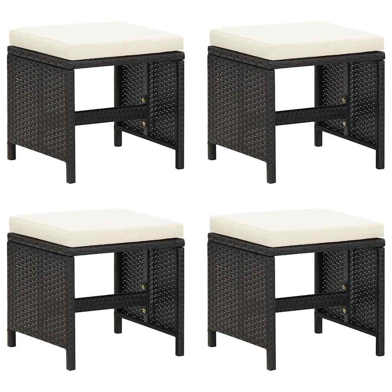Set mobilier de grădină cu perne, 21 piese, negru, poliratan