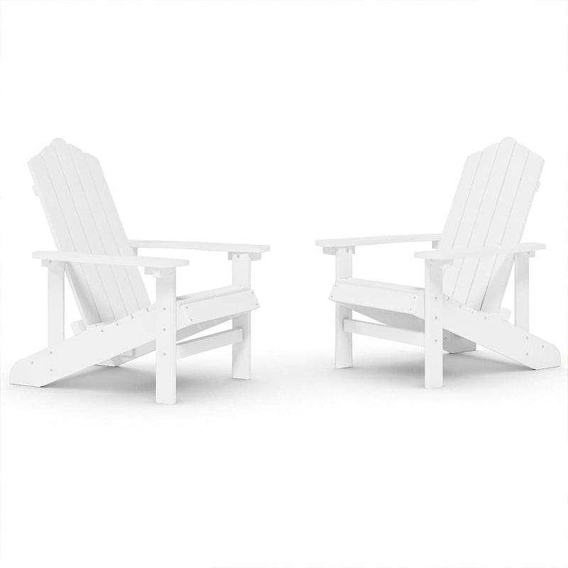 Scaune de grădină Adirondack, 2 buc., alb, HDPE