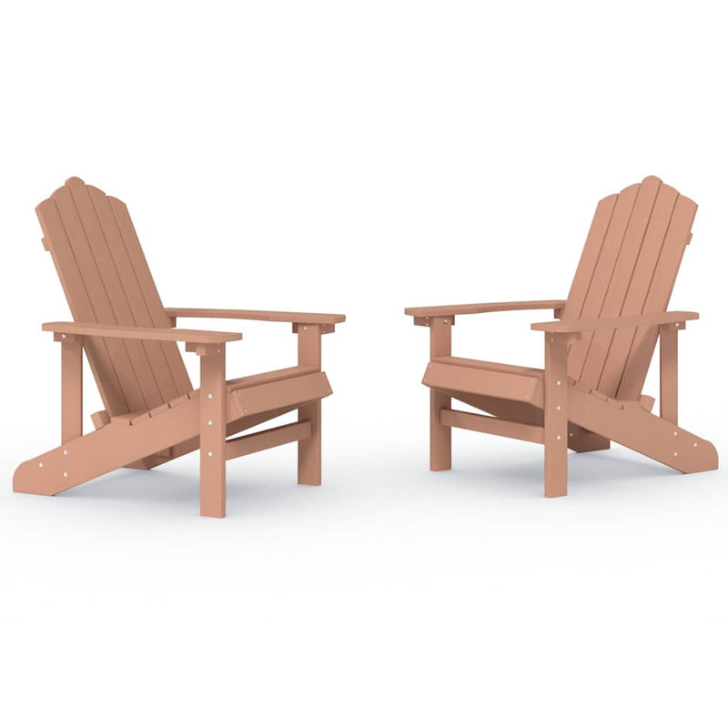 Scaune de grădină Adirondack,2 buc., maro,HDPE