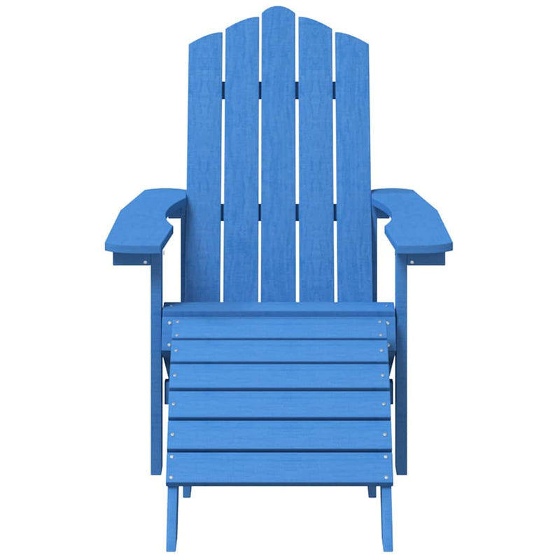 Scaune de grădină Adirondack/taburete,2 buc,albastru marin,HDPE