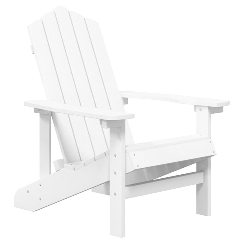 Scaun de grădină Adirondack cu masă, alb, HDPE