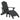 Scaune de grădină Adirondack cu taburet și masă, antracit, HDPE