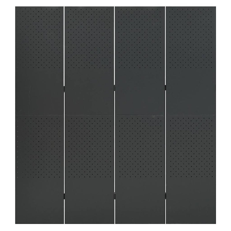 Paravane de cameră cu 4 panouri,2 buc.,antracit,160x180 cm,oțel