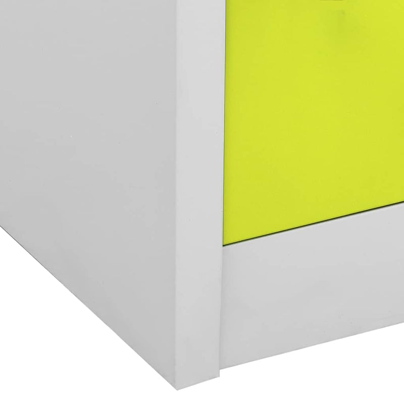 Dulapuri vestiar 2 buc. gri deschis și verde 90x45x92,5 cm oțel