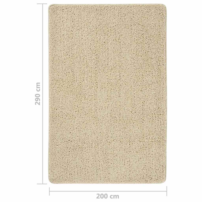 Covor pufos, crem, 200x290 cm, antiderapant