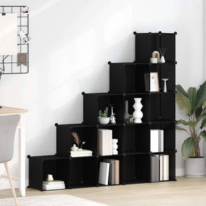 Organizator cub de depozitare, 15 cuburi, negru, PP