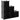 Organizator cub de depozitare, 6 cuburi, negru, PP