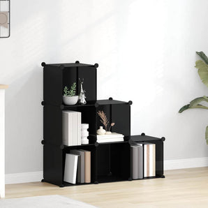 Organizator cub de depozitare, 6 cuburi, negru, PP