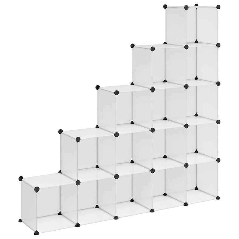 Organizator cub de depozitare, 15 cuburi, transparent, PP