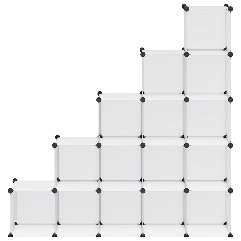 Organizator cub de depozitare, 15 cuburi, transparent, PP