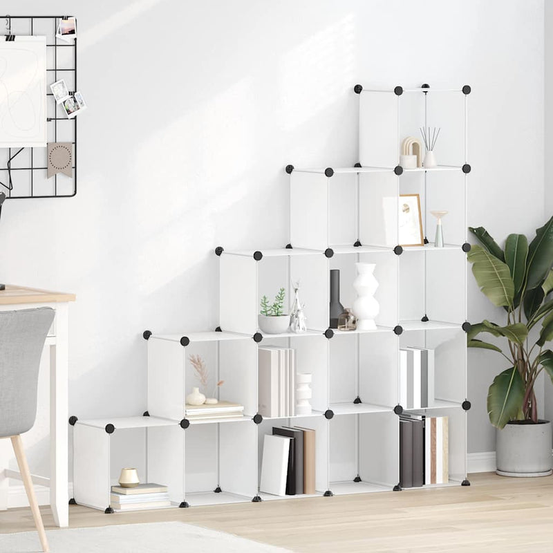 Organizator cub de depozitare, 15 cuburi, transparent, PP