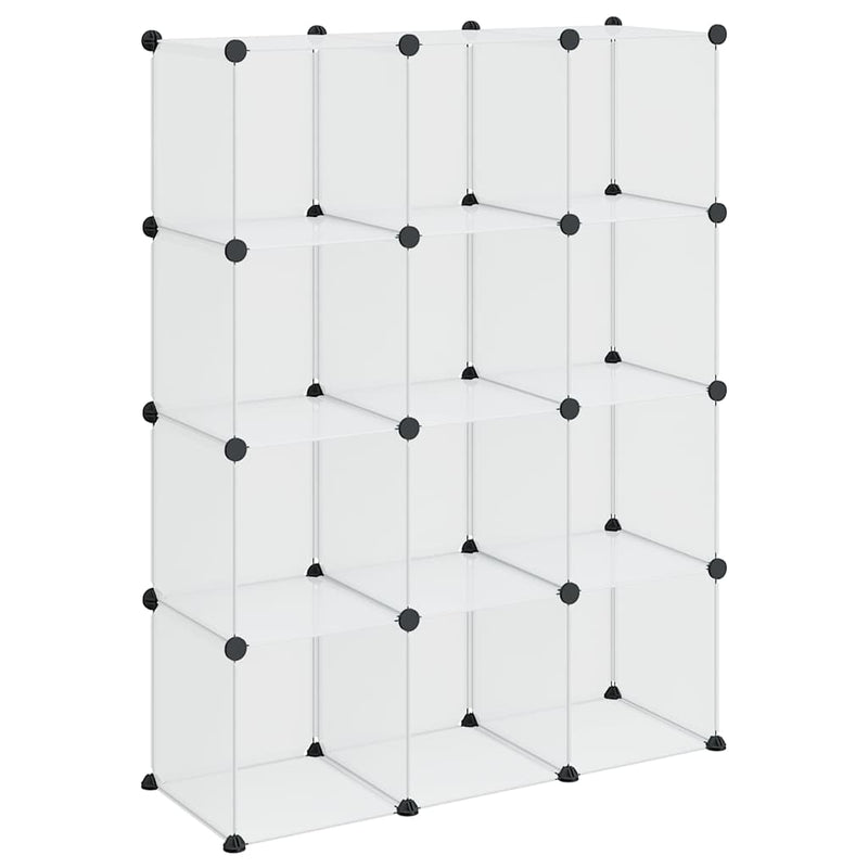 Organizator cub de depozitare, 12 cuburi, transparent, PP