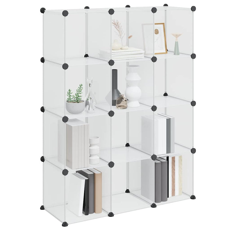 Organizator cub de depozitare, 12 cuburi, transparent, PP