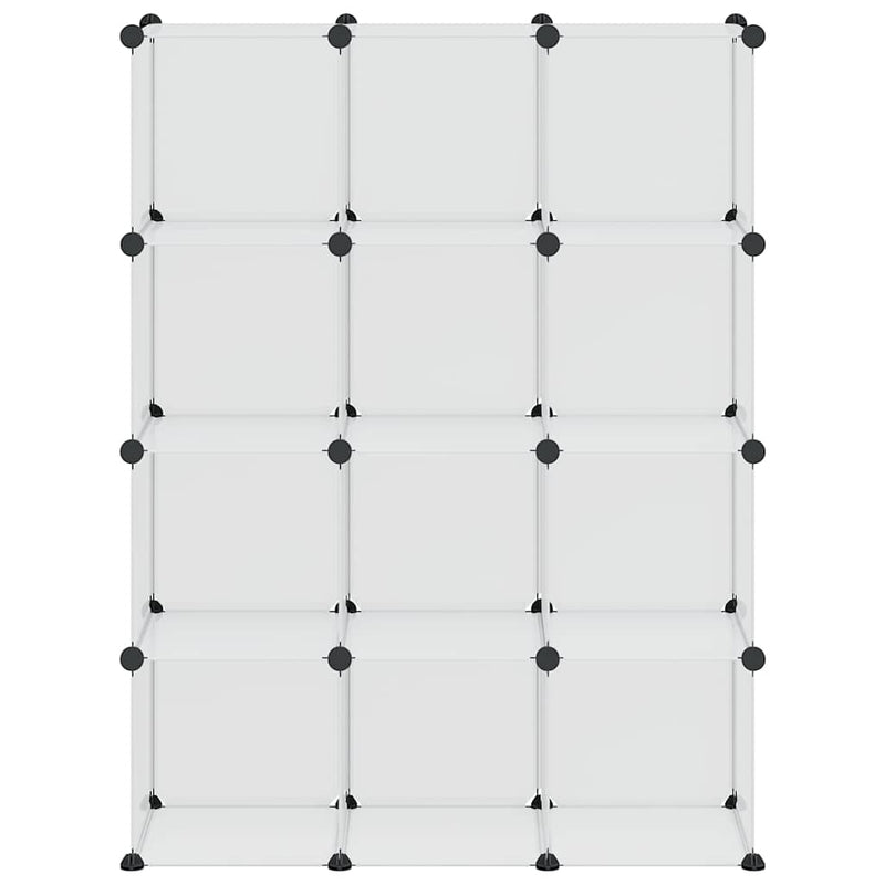 Organizator cub de depozitare, 12 cuburi, transparent, PP