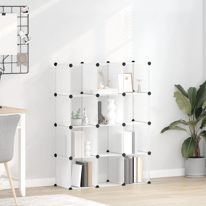 Organizator cub de depozitare, 12 cuburi, transparent, PP
