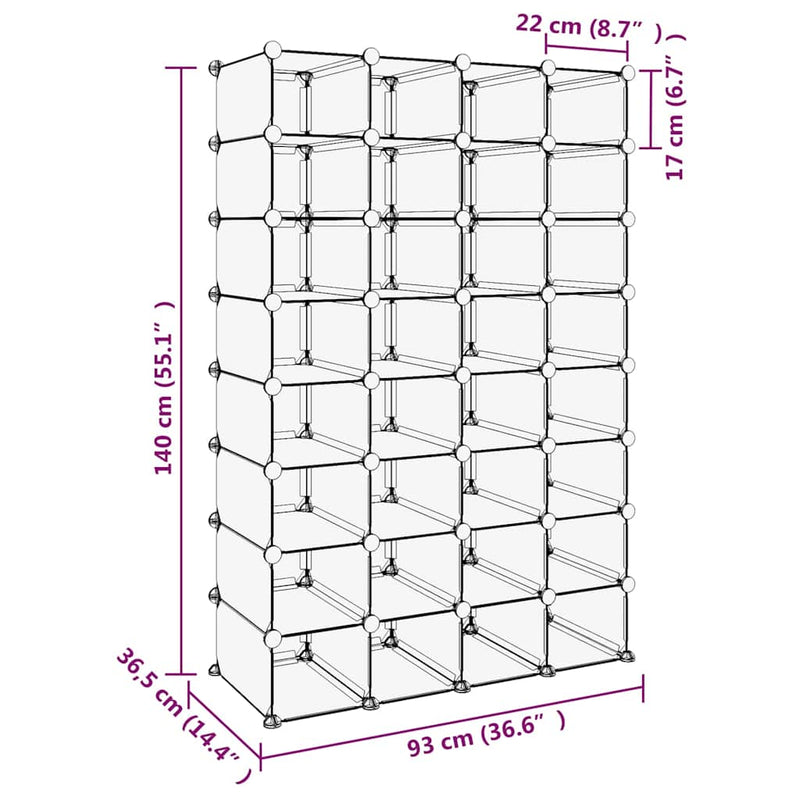 Suport de pantofi, transparent, 93x36,5x140 cm, PP