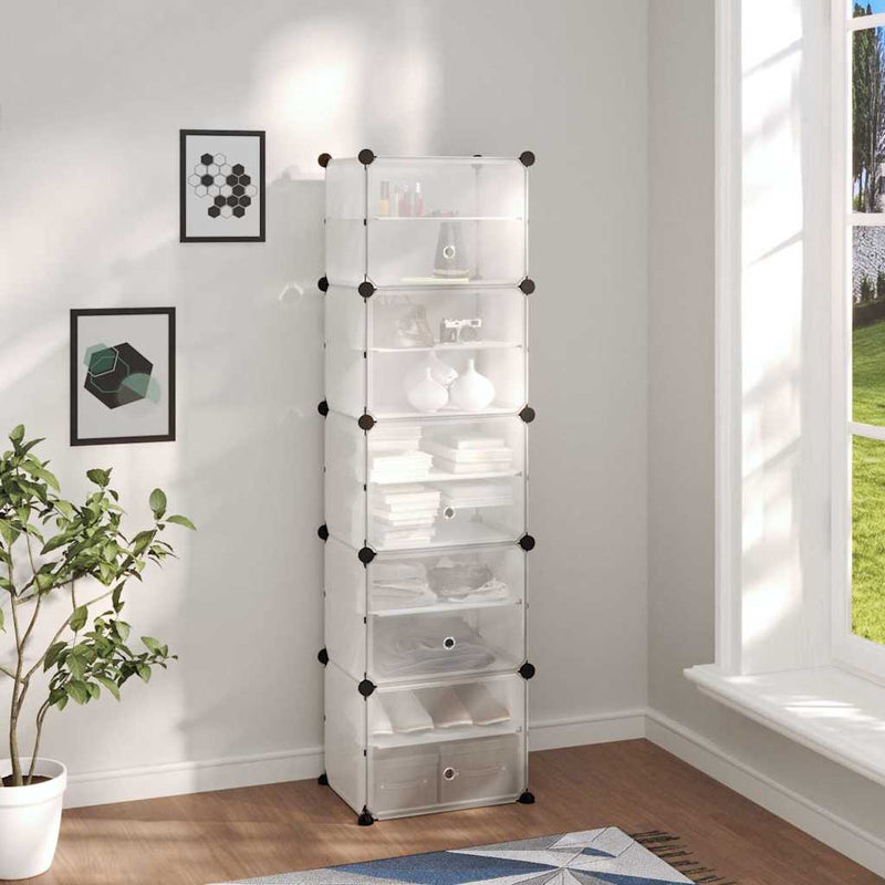Suport de pantofi, transparent, 44x31,5x153,5 cm, PP