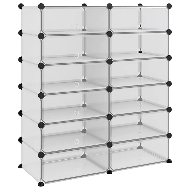 Suport de pantofi, transparent, 94,5x36,5x106 cm, PP