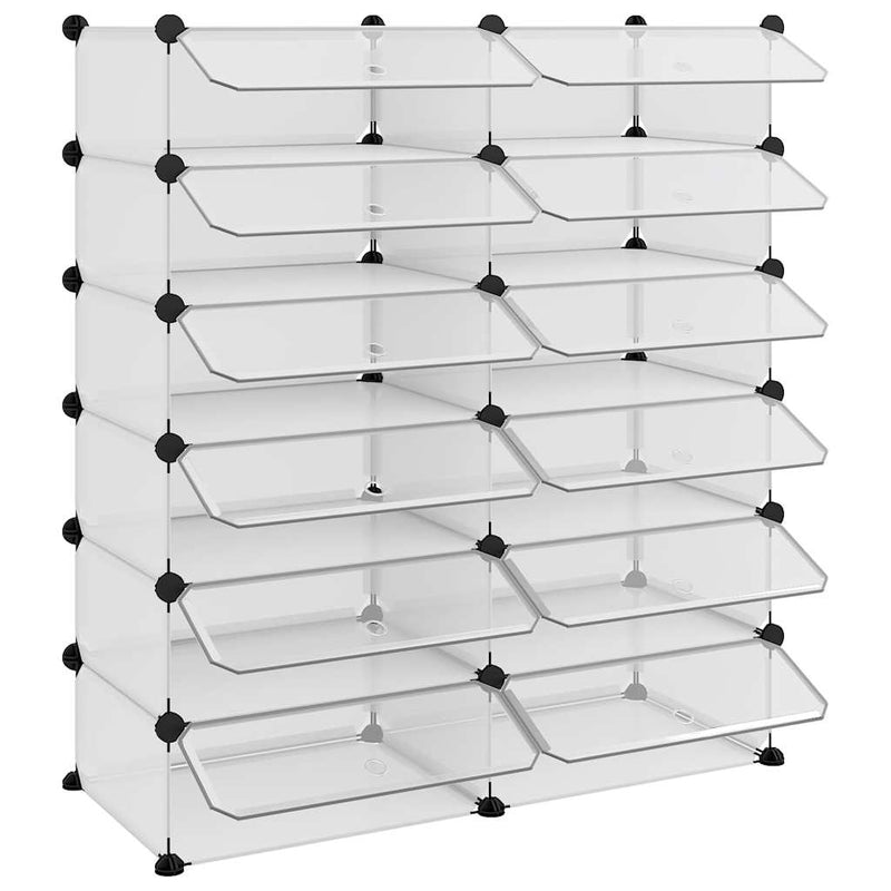 Suport de pantofi, transparent, 94,5x36,5x106 cm, PP