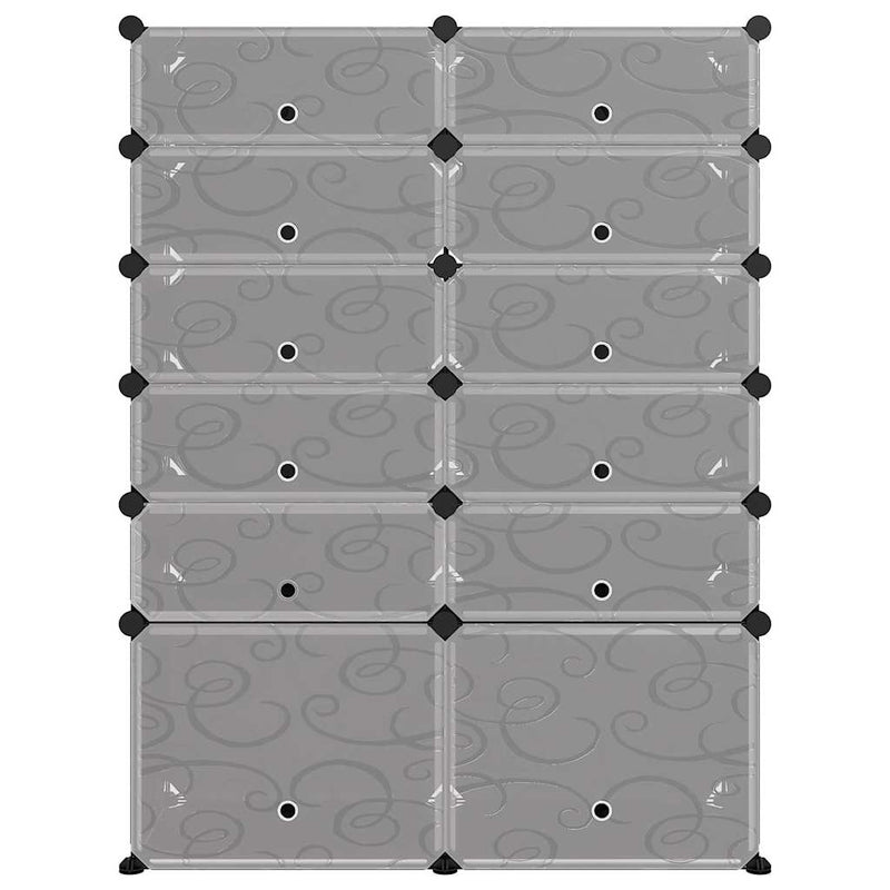 Suport de pantofi, negru, 94x37x125 cm, PP