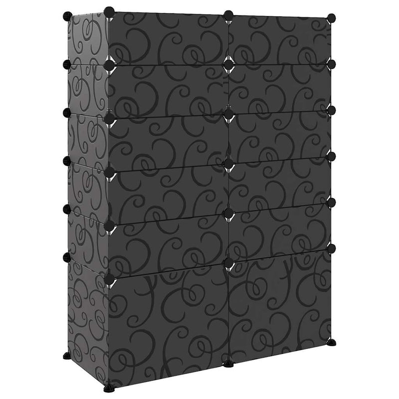 Suport de pantofi, negru, 94x37x125 cm, PP