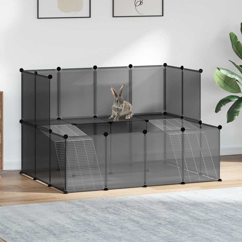 Cușcă pentru animale mici, negru, 143x107x93 cm, PP și oțel