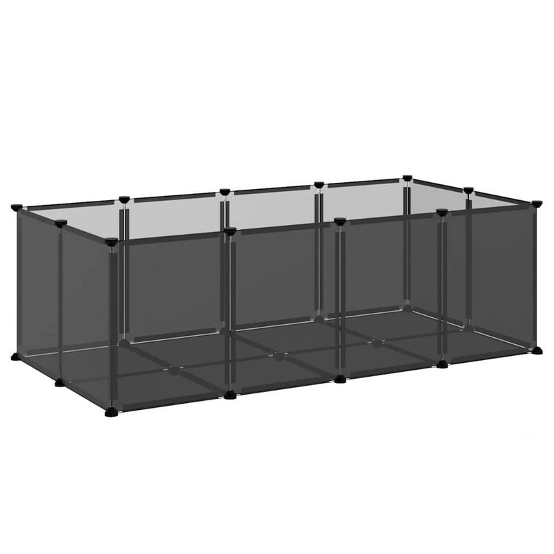 Cușcă pentru animale mici, negru, 144x74x46,5 cm, PP și oțel