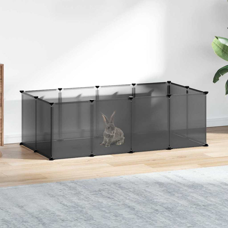Cușcă pentru animale mici, negru, 144x74x46,5 cm, PP și oțel