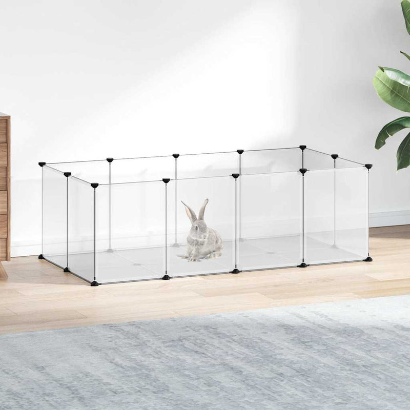 Cușcă pentru animale mici transparent 144x74x46,5 cm PP și oțel