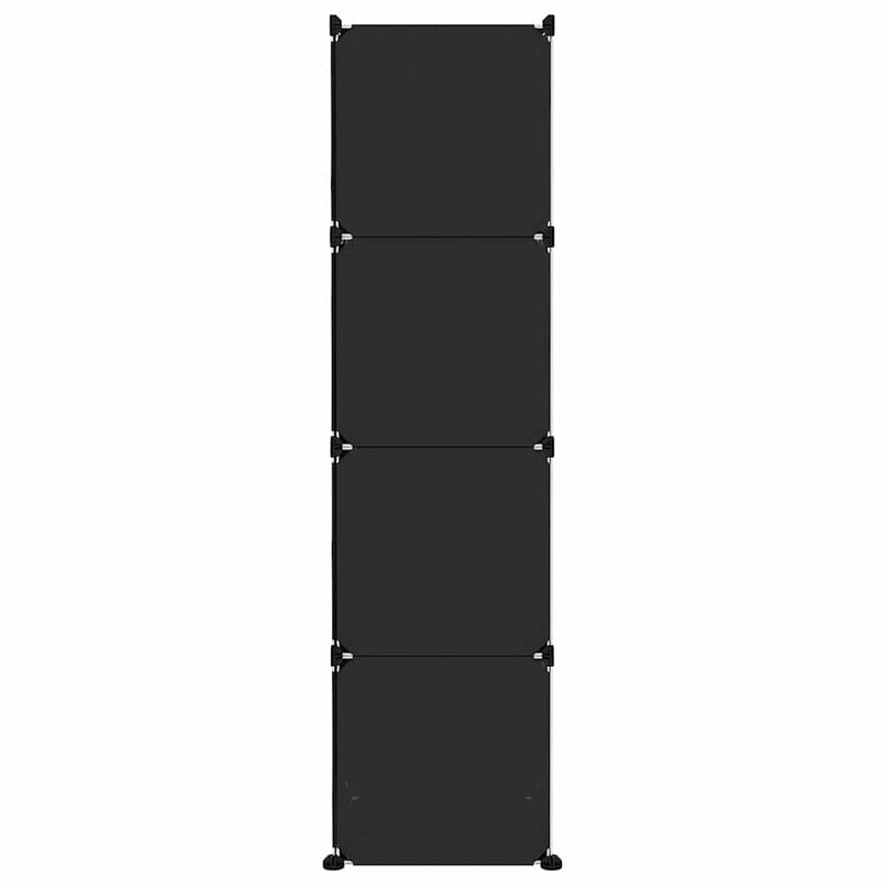 Dulap de depozitare cub pentru copii, 10 cuburi, negru, PP